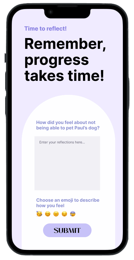 Rejection therapy app — onboarding screen